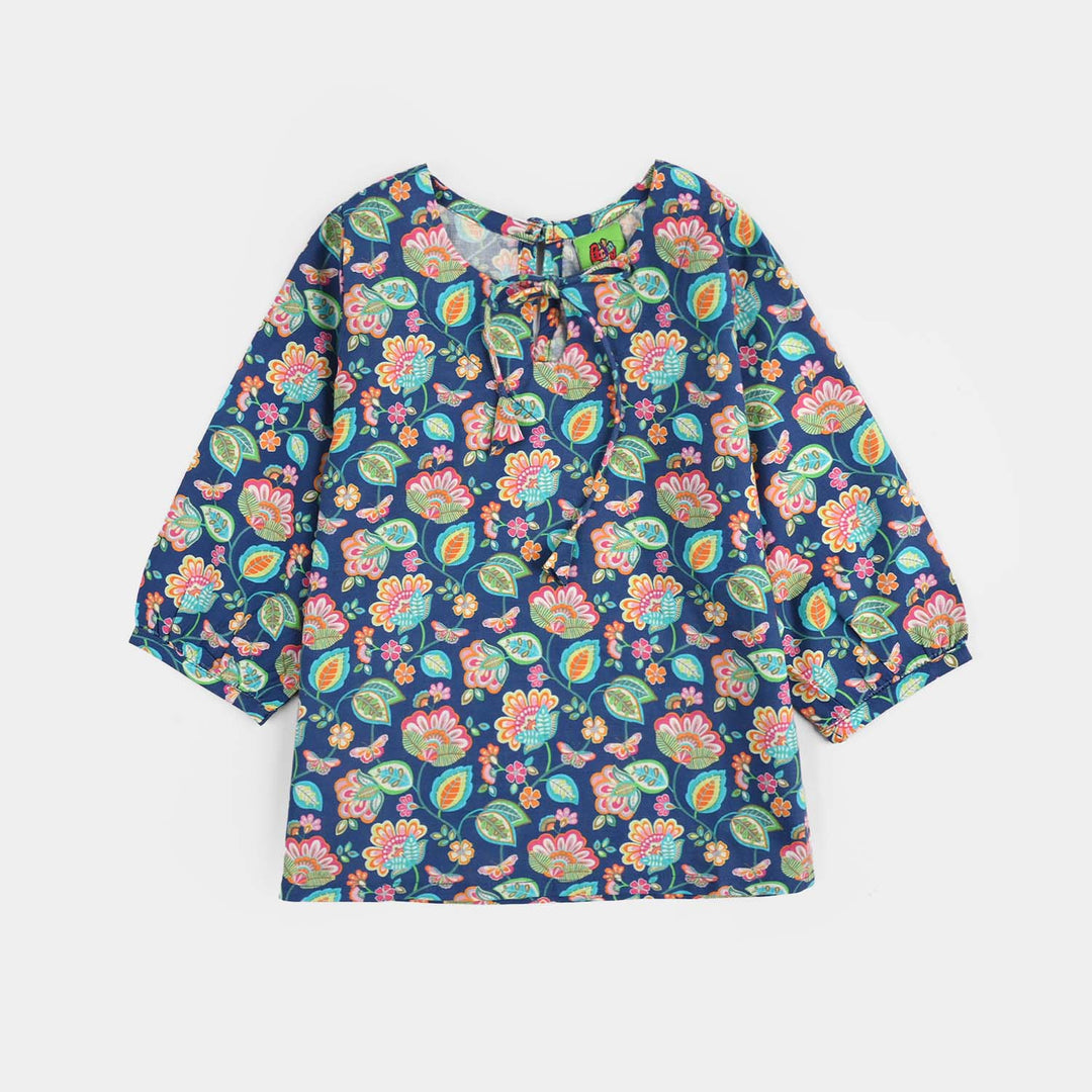 Infant Girls Cotton Printed 2Pcs Butterfly-Blue