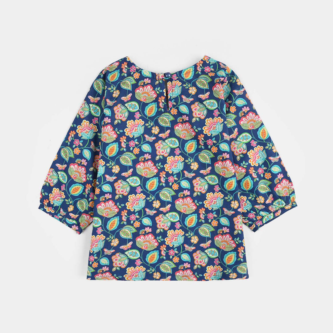 Infant Girls Cotton Printed 2Pcs Butterfly-Blue