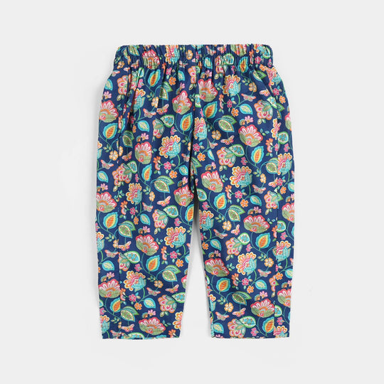 Infant Girls Cotton Printed 2Pcs Butterfly-Blue