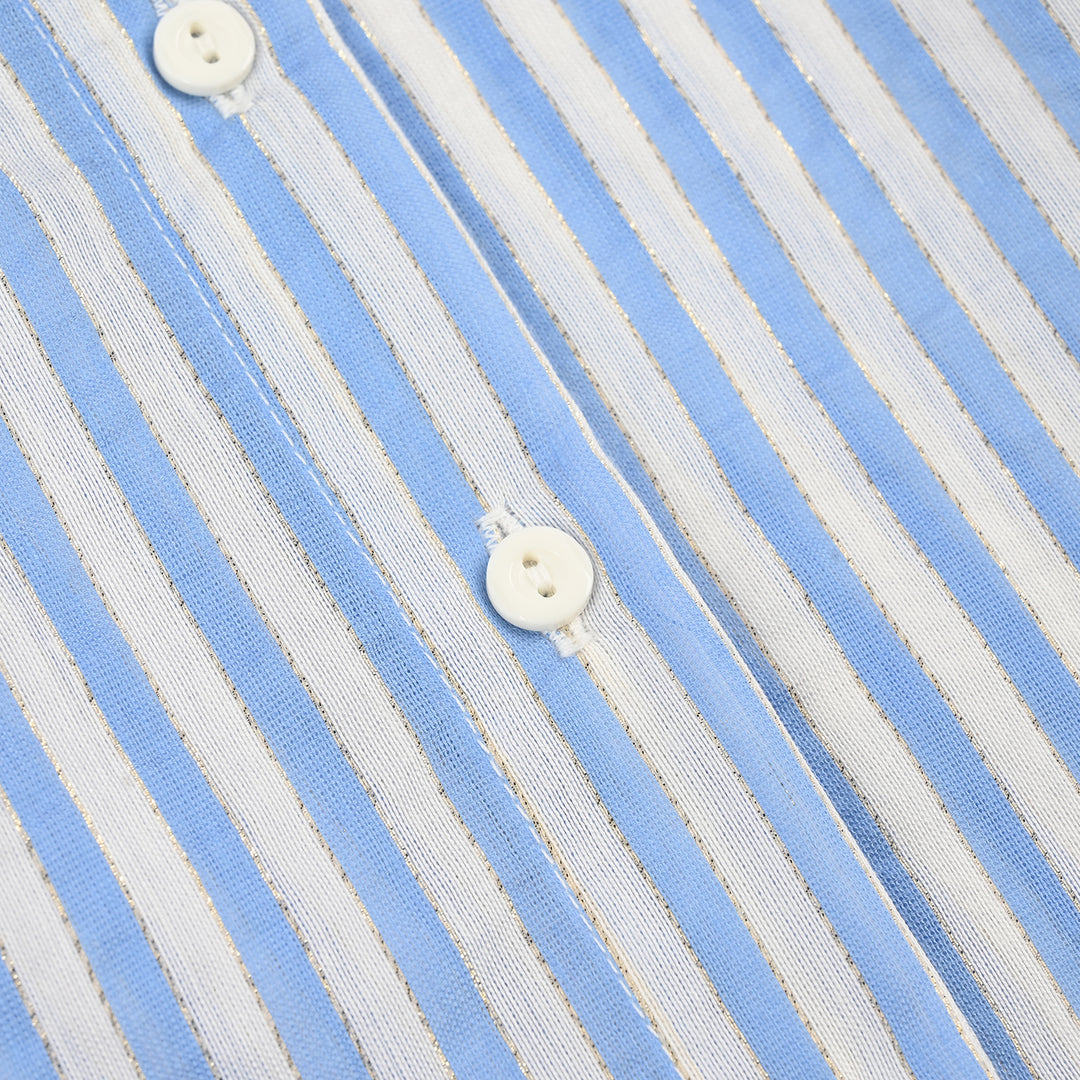 Girls Poly Crinkle Causal Top Sky Way-Blue