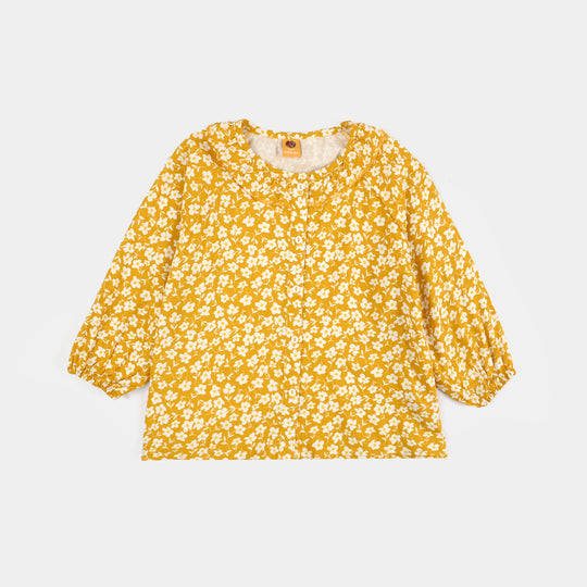 Girls Cotton Casual Top Honey -YELLOW