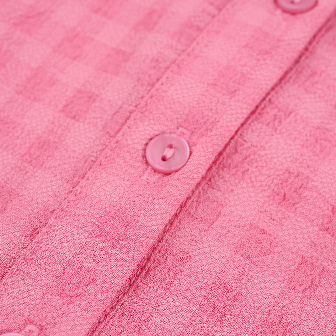 Teens Girls Poly Crinkle Casual Top Morning Glory-PINK