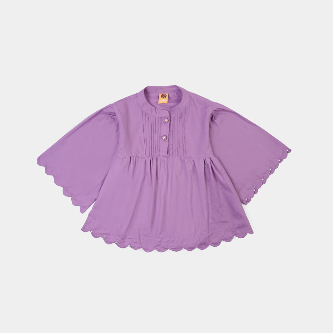 Girls Cotton Casual Top Orchid-Purple