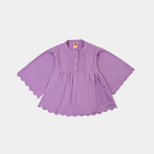Girls Cotton Casual Top Orchid-Purple