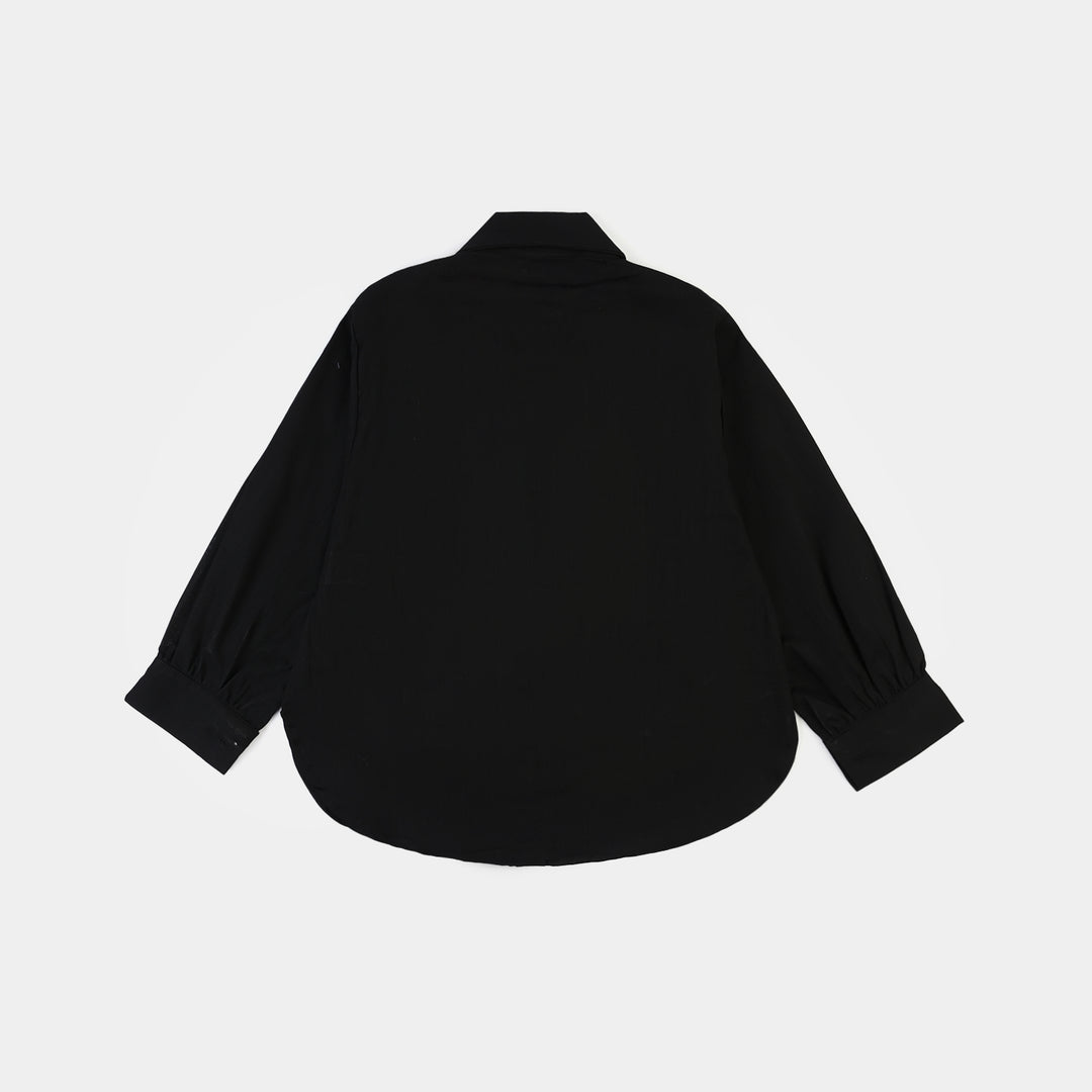 Girls Cotton Co-ord Set Black Beauty-BLACK
