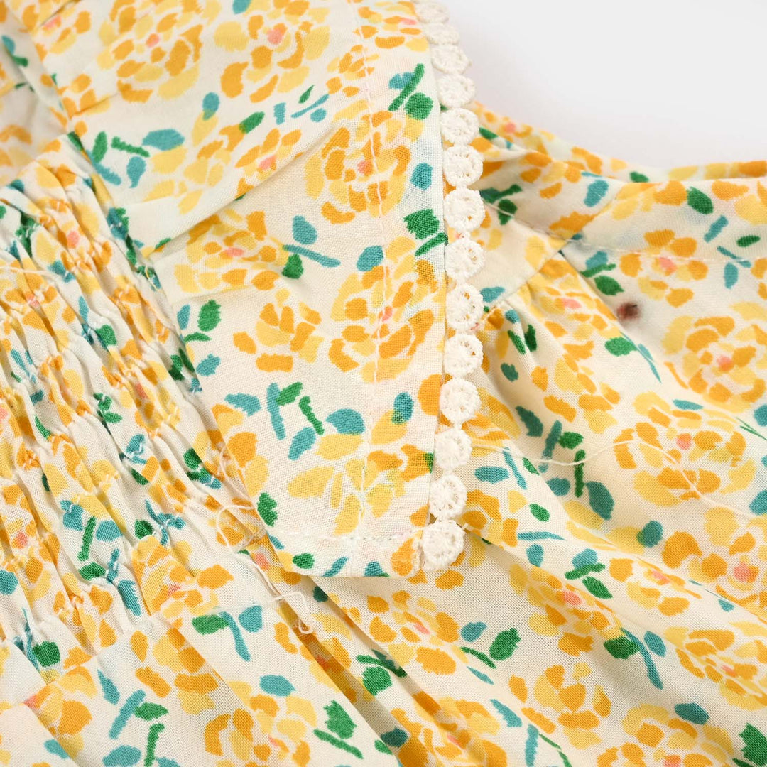 Infant Girls Cotton Casual Frock Lemon Drop-Multi