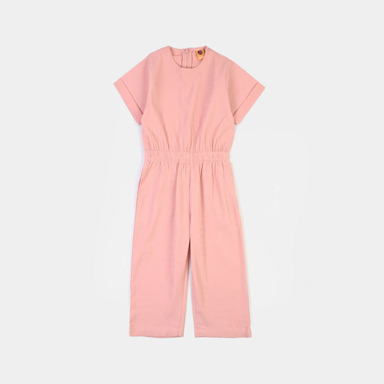 Girls Polyester Jumpsuit Blush-Peach