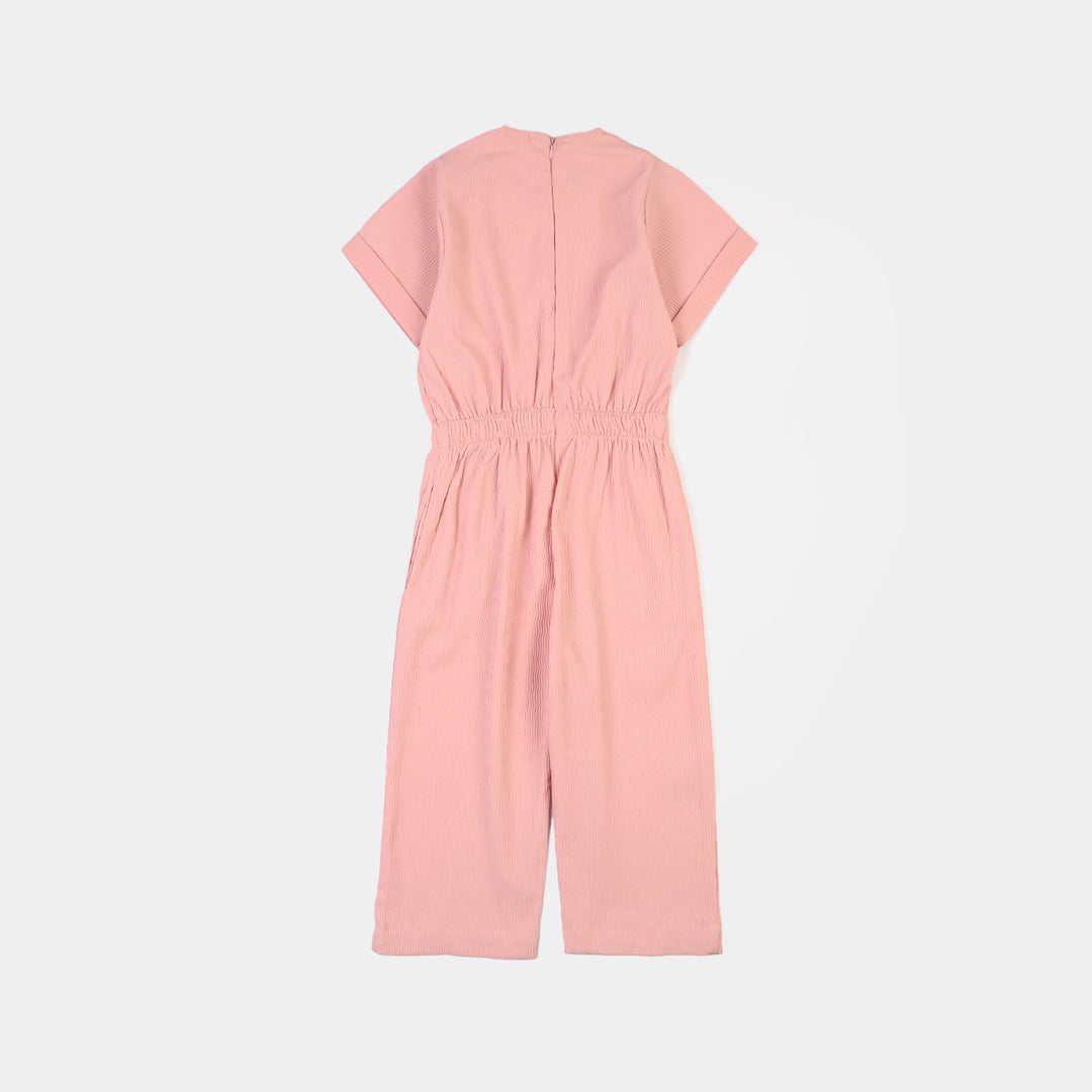 Girls Polyester Jumpsuit Blush-Peach