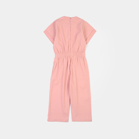 Girls Polyester Jumpsuit Blush-Peach