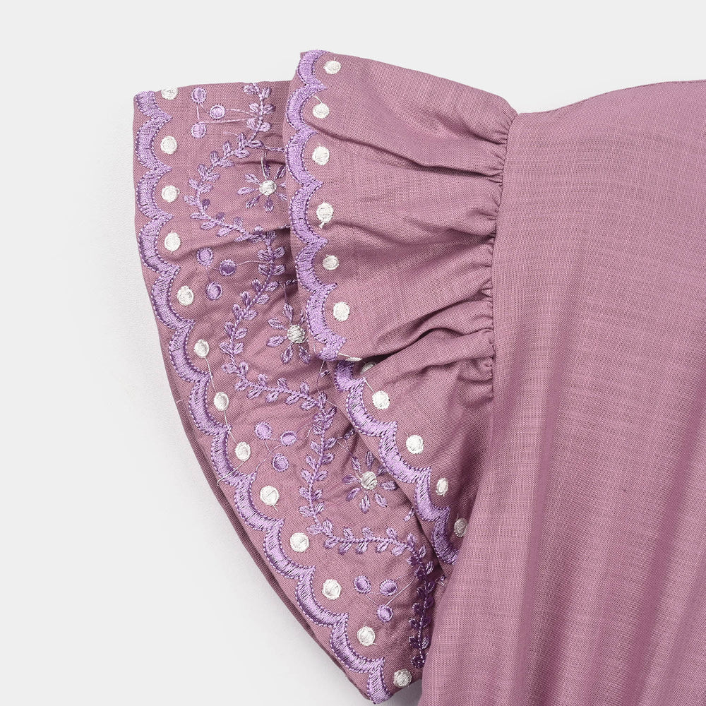 Girls Cotton Jumpsuit Dusty- Purple