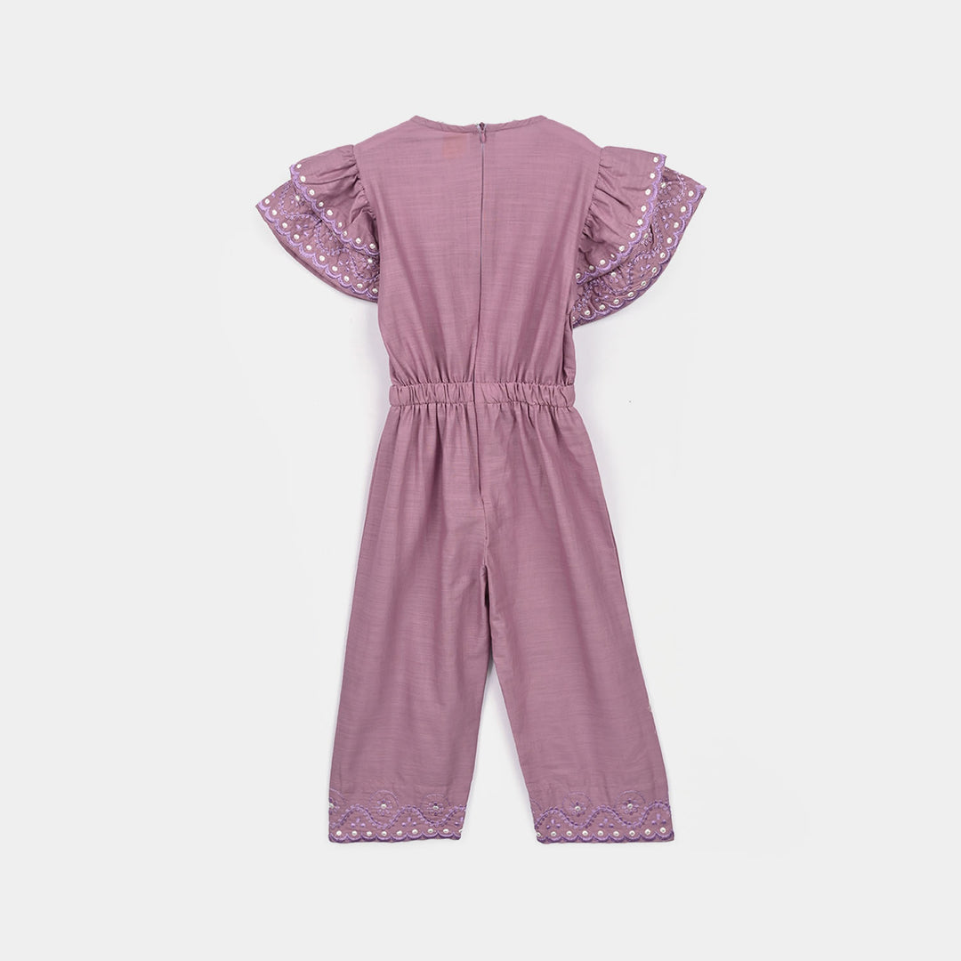 Girls Cotton Jumpsuit Dusty- Purple