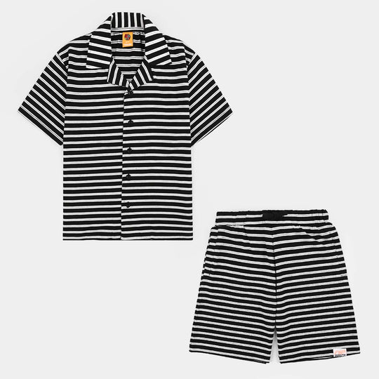 Boys Yarn Dyed 2Piece Suit SKATE RAMP-BLACK