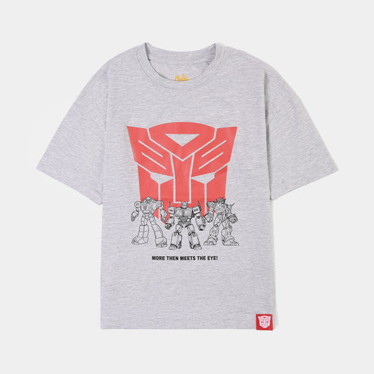 Boys Lycra Jersey T-Shirt H/S-GREY