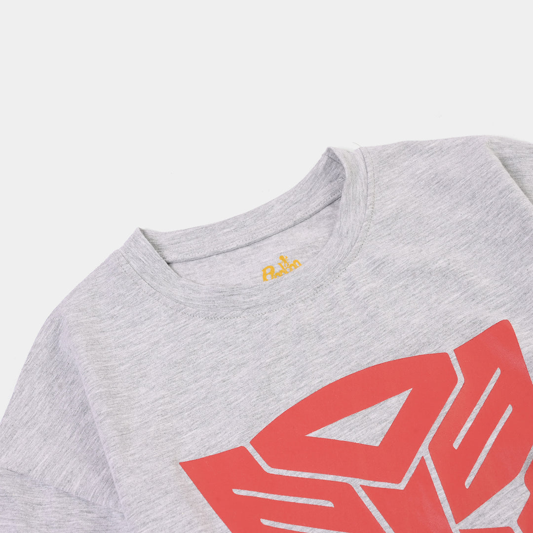 Boys Lycra Jersey T-Shirt H/S-GREY