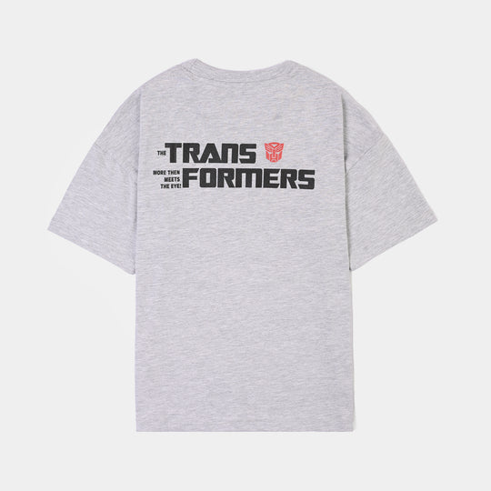 Boys Lycra Jersey T-Shirt H/S-GREY