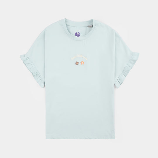 Girls Lycra Jersey T-Shirt H/S MADE WITH LOVE-GREEN