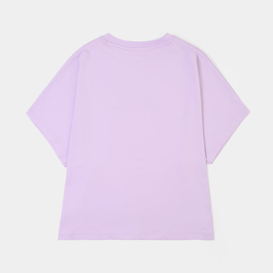 Girls Lycra Jersey T-Shirt H/S FOLLOW YOUR HEARTS-Purple
