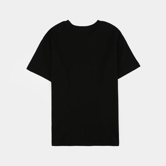 Girls Cotton Jersey T-Shirt H/S MANIFEST-BLACK
