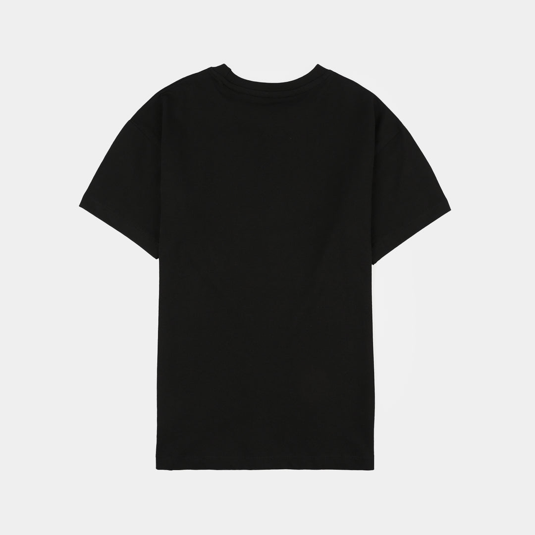 Girls Cotton Jersey T-Shirt H/S SUNSET DAY-BLACK