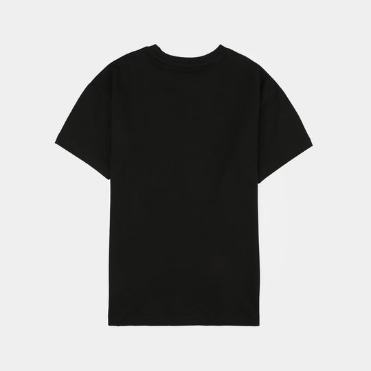 Girls Cotton Jersey T-Shirt H/S SUNSET DAY-BLACK