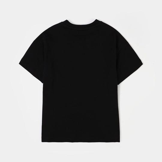 Girls Cotton Jersey T-Shirt ALL YOU NEED-BLACK