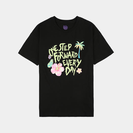 Girls Cotton Jersey T-Shirt ONE STEP-BLACK