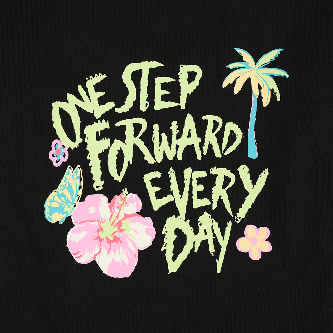 Girls Cotton Jersey T-Shirt ONE STEP-BLACK