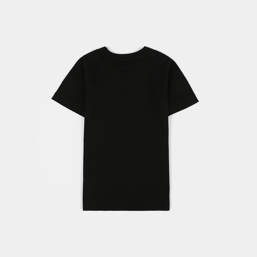 Infant Girls Cotton Jersey T-Shirt Think Happy-BLACK