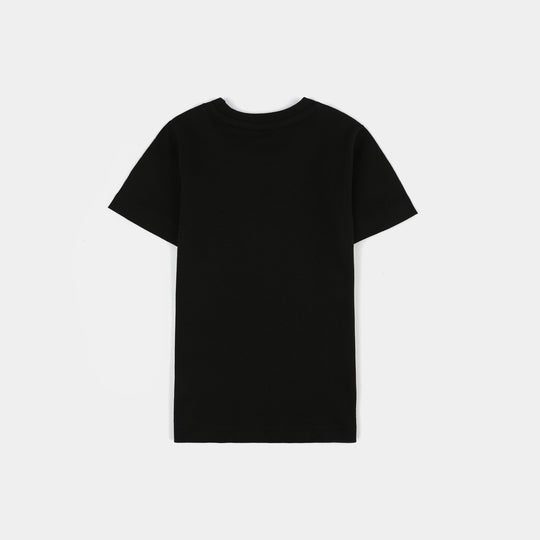 Infant Girls Cotton Jersey T-Shirt Think Happy-BLACK