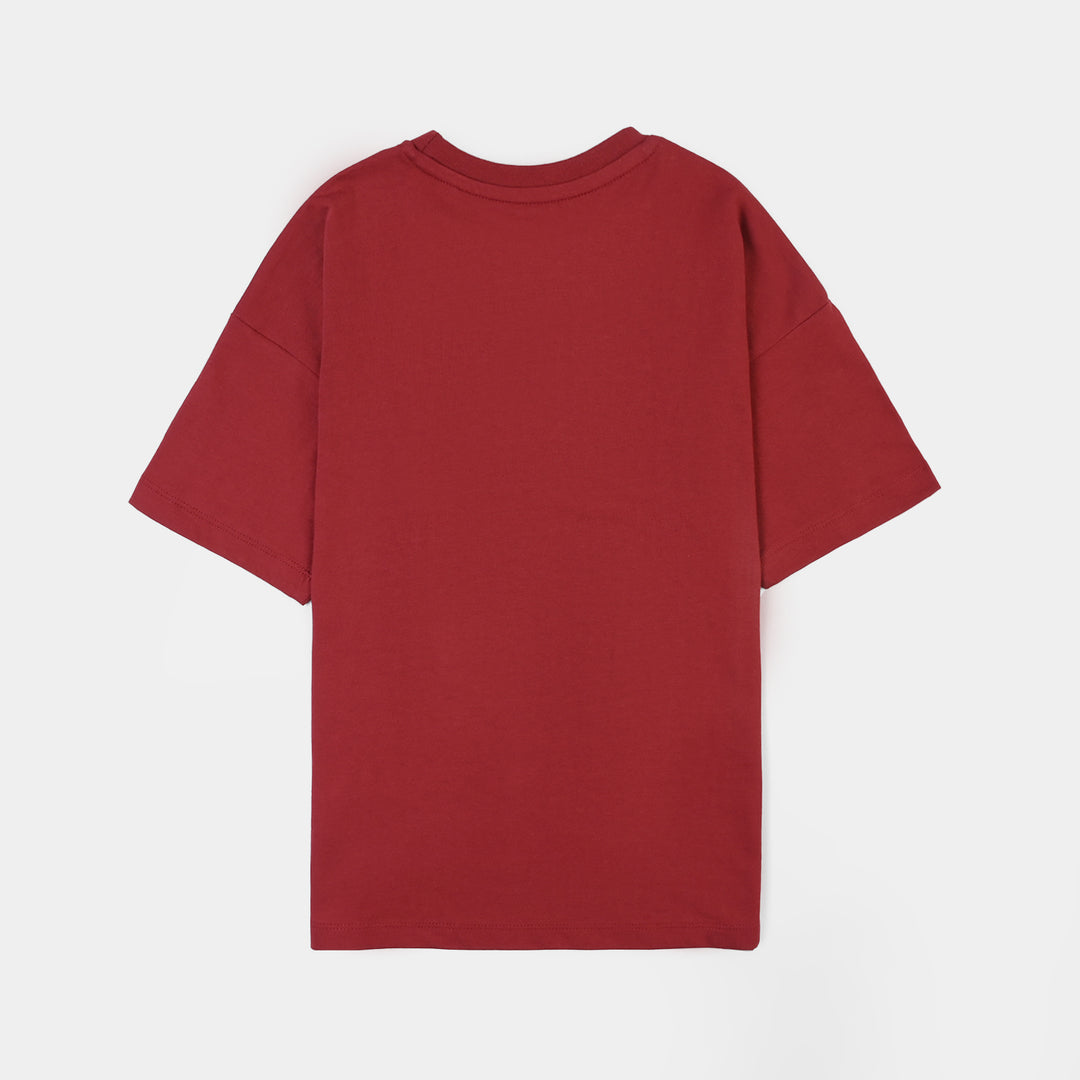 Girls Cotton Jersey T-Shirt H/S Red Era-RED