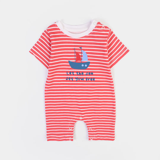 Infant Boys Cotton Jersey 2 Piece Set Lets Free-Red/Blue