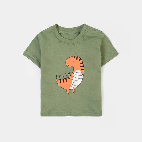 Infant Boys Cotton Jersey 2 Piece Set Little Dino - Blue/Green