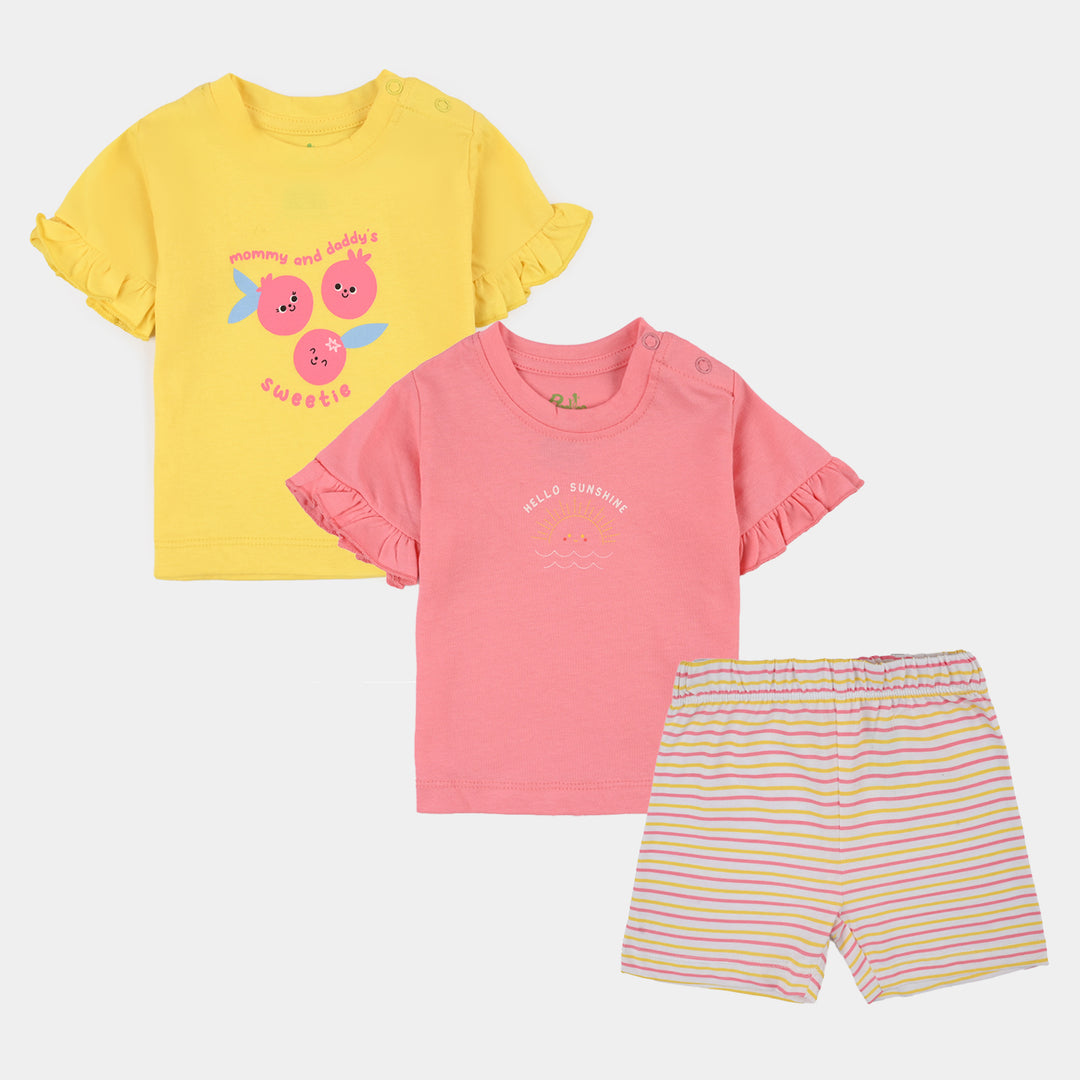 Infant Girls Cotton Jersey 3 Piece Set Hello Sunshine