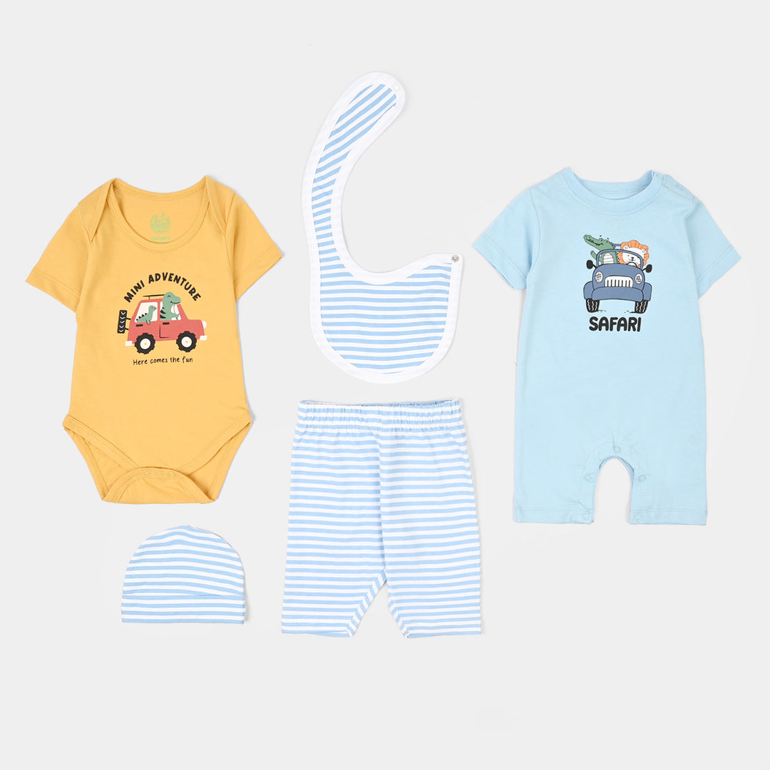Infant Boys Cotton Jersey 5 Piece Set SAFARI