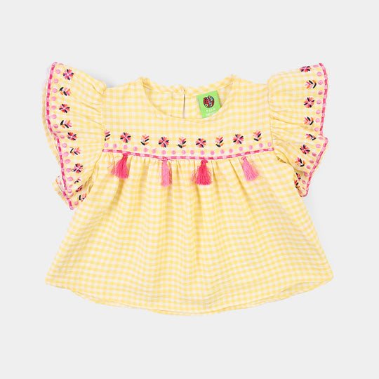 Infant Girls PC Emb Top Sunny-Yellow