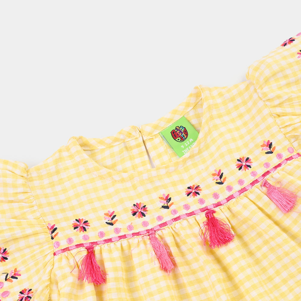Infant Girls PC Emb Top Sunny-Yellow