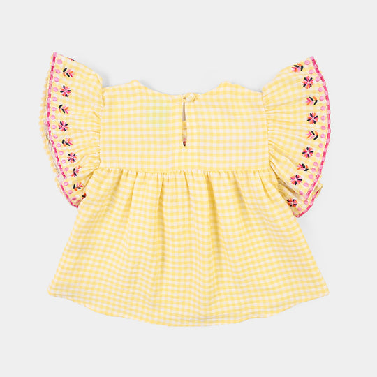 Infant Girls PC Emb Top Sunny-Yellow