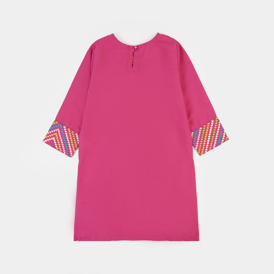 Girls poly cambric Emb 2Pcs Rang-E-Saheli - Bright Pink