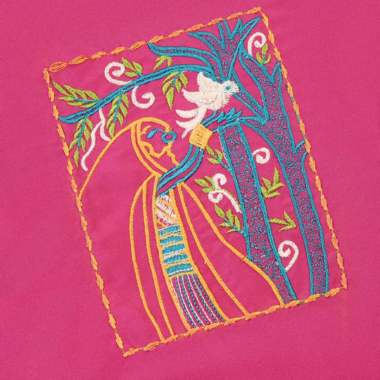 Girls poly cambric Emb 2Pcs Rang-E-Saheli - Bright Pink