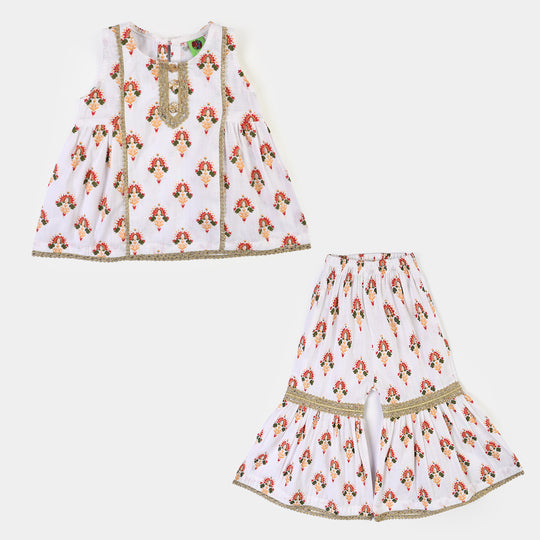 Infant Girls Cotton 2Pcs Roshan-Off White