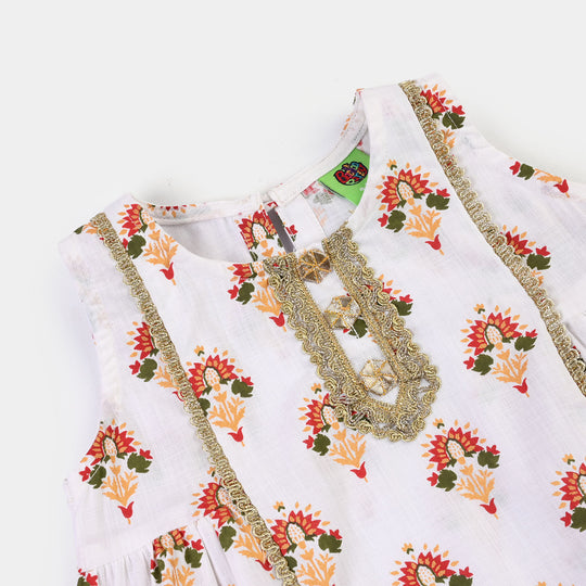 Infant Girls Cotton 2Pcs Roshan-Off White
