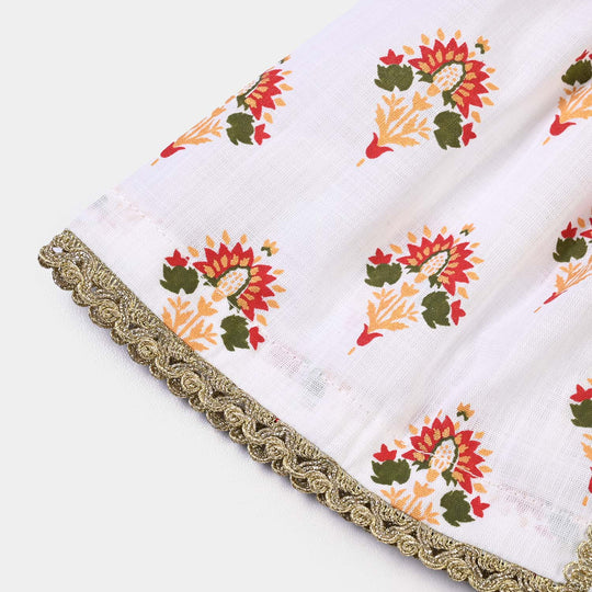 Infant Girls Cotton 2Pcs Roshan-Off White