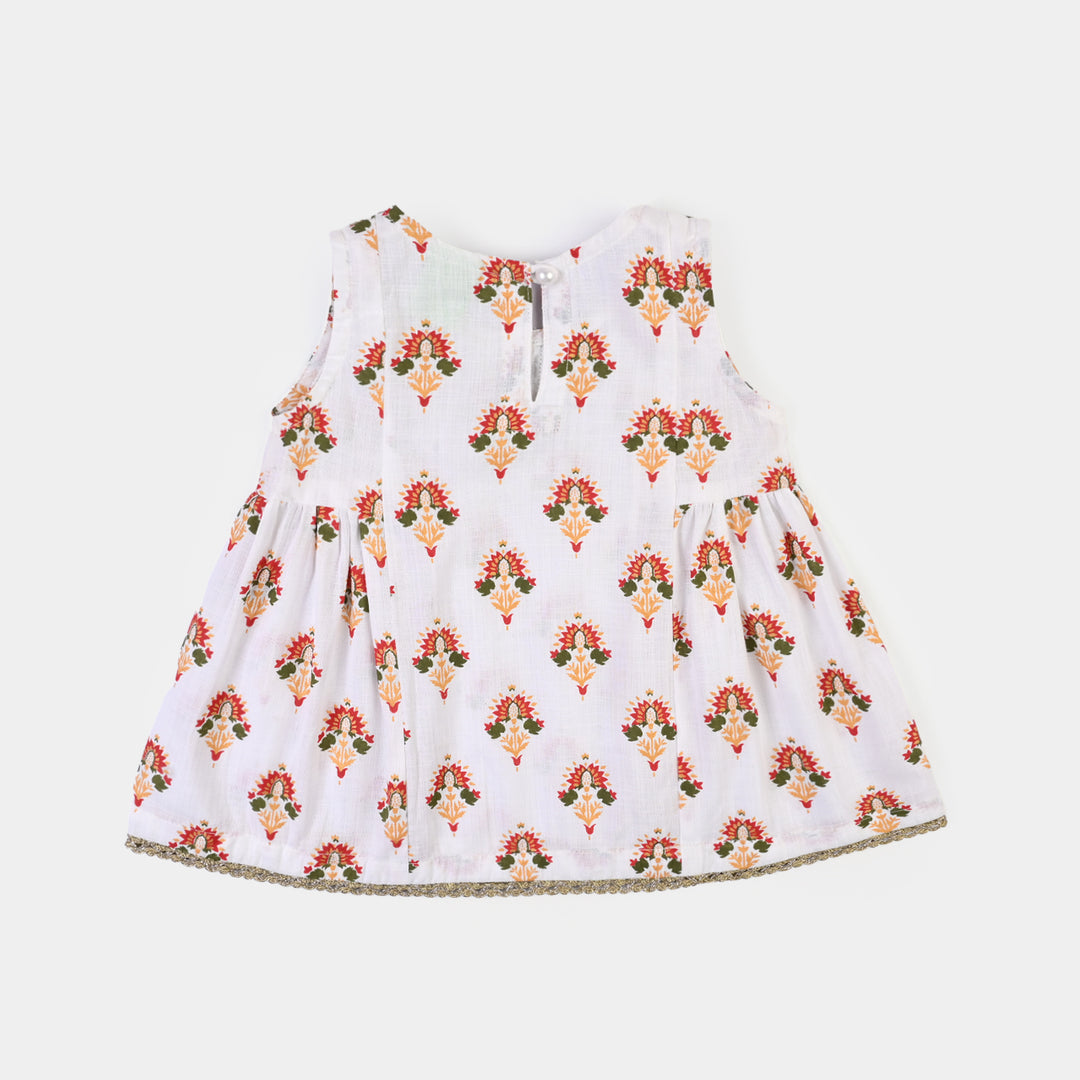 Infant Girls Cotton 2Pcs Roshan-Off White