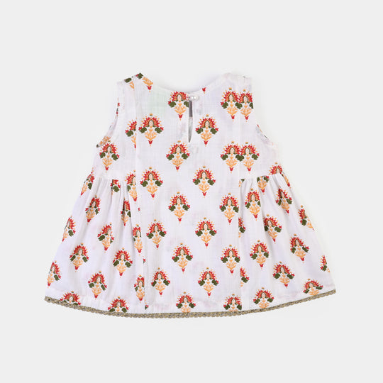 Infant Girls Cotton 2Pcs Roshan-Off White