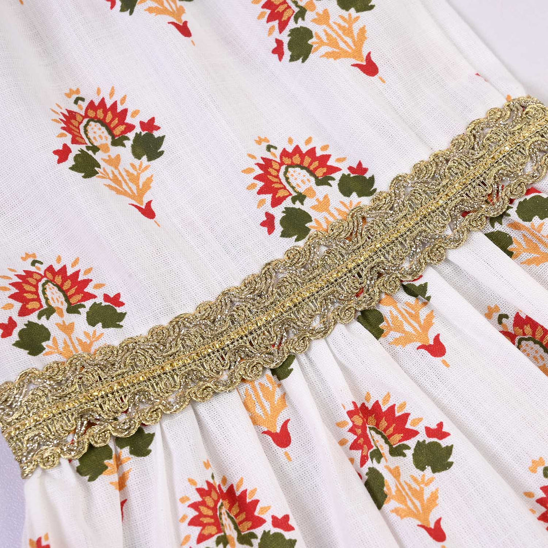 Infant Girls Cotton 2Pcs Roshan-Off White