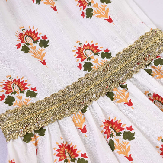 Infant Girls Cotton 2Pcs Roshan-Off White