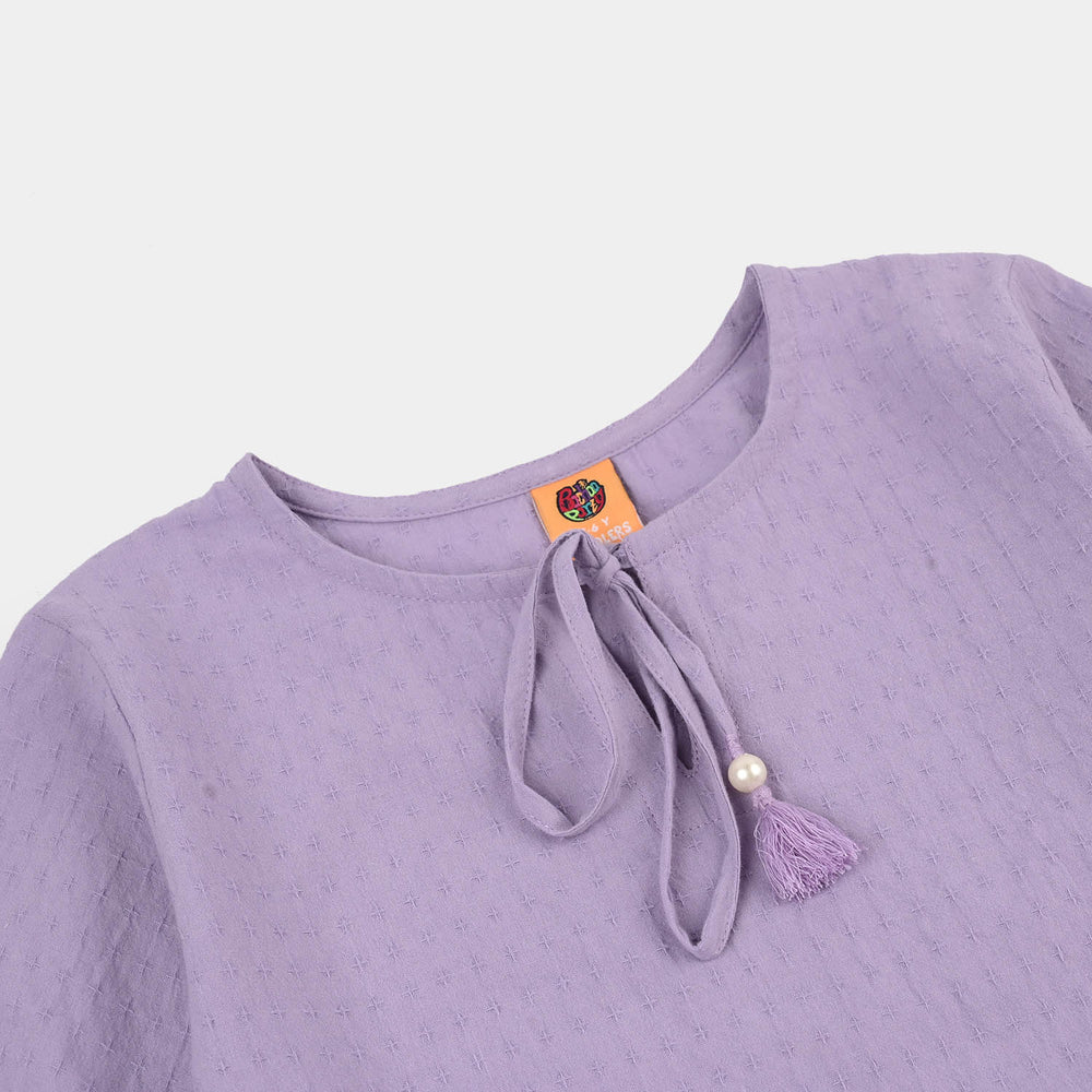 Girls Jacquard Casual Top