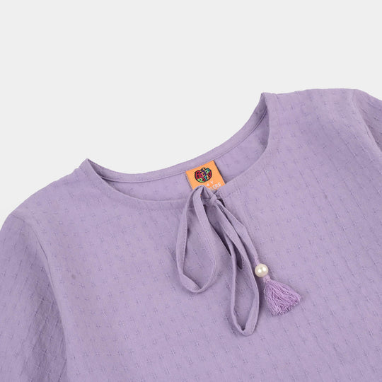 Girls Jacquard Casual Top