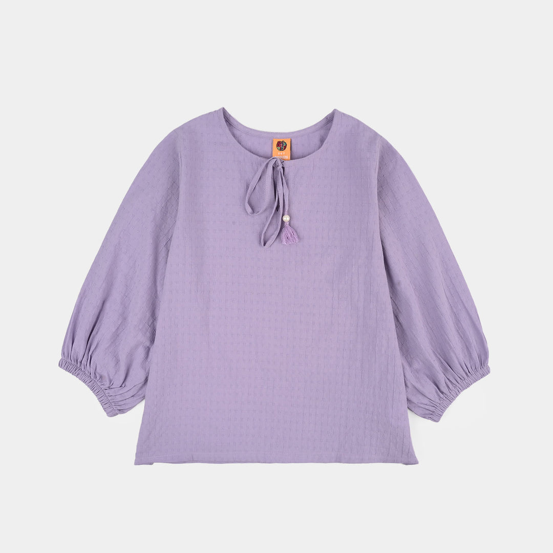 Girls Jacquard Casual Top