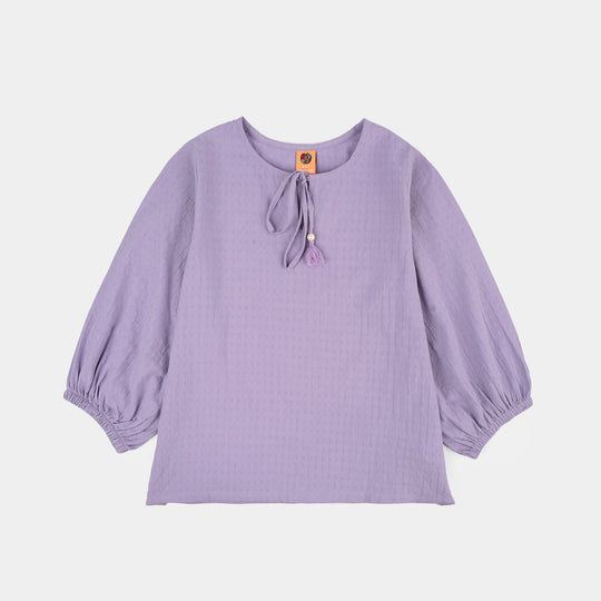 Girls Jacquard Casual Top